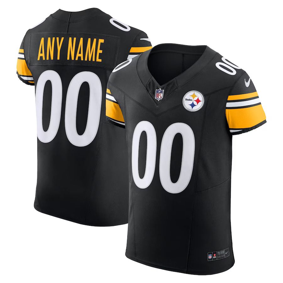 Men Pittsburgh Steelers Nike Black Vapor F.U.S.E. Elite Custom NFL Jersey->pittsburgh steelers->NFL Jersey